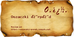 Oszaczki Árpád névjegykártya